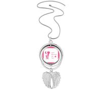 no/no Fierce Harrier Dog Poop Joke Pendant Angel Wings Rotating Necklace Jewelry