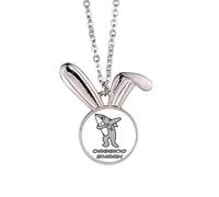 no/no Fierce Movement Shark Prey Rabbit Necklace Pendant Bunny Animal Jewelry Gift