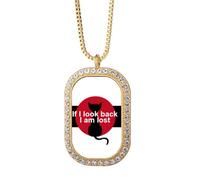 no/no Film Dialogue Never Look Back Necklace Pendant Diamond Crystal Golden Jewelry