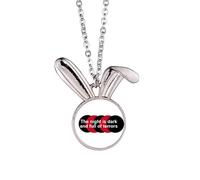 no/no Film Dialogue Night Dark Terrors Rabbit Necklace Pendant Bunny Animal Jewelry Gift