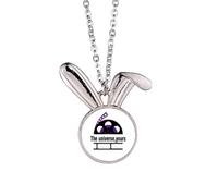 no/no Film Words The Universe Yours Rabbit Necklace Pendant Bunny Animal Jewelry Gift
