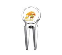 no/no Flower Map Outline Hong Kong Golf Divot Tool Golf Ball Marker Repair Tool