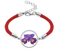no/no Flower Purple Orchid Lucky Red String Bracelet Rope Bracelet Handmade