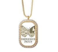 no/no Fly News Retro Art Deco Fashion Necklace Pendant Diamond Crystal Golden Jewelry