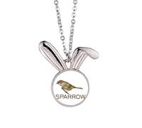 no/no Food Branches Sparrows Birds Rabbit Necklace Pendant Bunny Animal Jewelry Gift