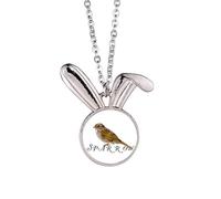 no/no Food Companions Sparrows Birds Rabbit Necklace Pendant Bunny Animal Jewelry Gift
