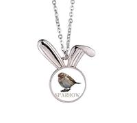 no/no Food Jump Sparrow Birds Art Deco Fashion Rabbit Necklace Pendant Bunny Animal Jewelry Gift