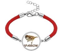 no/no Food Search Sparrows Birds Lucky Red String Bracelet Rope Bracelet Handmade