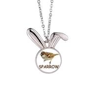 no/no Food Search Sparrows Birds Rabbit Necklace Pendant Bunny Animal Jewelry Gift
