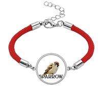no/no Food Sleep Sparrows Birds Lucky Red String Bracelet Rope Bracelet Handmade