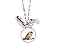 no/no Food Sleep Sparrows Birds Rabbit Necklace Pendant Bunny Animal Jewelry Gift