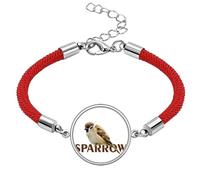 no/no Food Sparrows Birds Curls Lucky Red String Bracelet Rope Bracelet Handmade