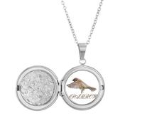 no/no Food Wings Sparrows Birds Locket Necklace Hold Picture Jewelry Birthday Gift