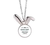no/no Fortune Doesnot Favor Fools Rabbit Necklace Pendant Bunny Animal Jewelry Gift