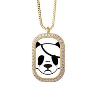 no/no fpanda ruthless blindfold Necklace Pendant Diamond Crystal Golden Jewelry