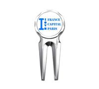 no/no France Capital Paris Art Deco Fashion Golf Divot Tool Golf Ball Marker Repair Tool
