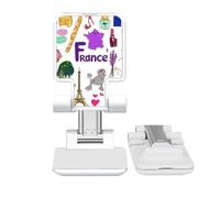 no/no France Landscap Animals National Flag Adjustable Cell Phone Stand Desk Foldable