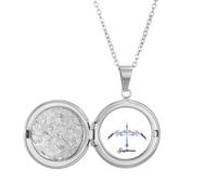 no/no Frank Intuition Sagittarius Locket Necklace Hold Picture Jewelry Birthday Gift