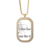 no/no Fruit Render Sober Morning Necklace Pendant Diamond Crystal Golden Jewelry