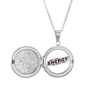 no/no Full Energy Bless Art Deco Fashion Locket Necklace Hold Picture Jewelry Birthday Gift