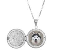 no/no Fur Close Relatives Wolfhound Locket Necklace Hold Picture Jewelry Birthday Gift
