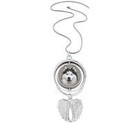 no/no Fur Close Relatives Wolfhound Pendant Angel Wings Rotating Necklace Jewelry