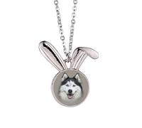 no/no Fur Close Relatives Wolfhound Rabbit Necklace Pendant Bunny Animal Jewelry Gift