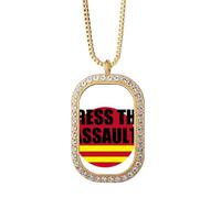 no/no Game Dialogue Press The Assault Necklace Pendant Diamond Crystal Golden Jewelry