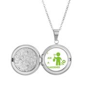 no/no Gardener Position Flower Grass Spade Locket Necklace Hold Picture Jewelry Birthday Gift