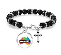 no/no Gender Difference Australian Rainbow Equality Beaded Bracelet Boho Jewelry