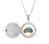 no/no Gender Difference Australian Rainbow Equality Locket Necklace Hold Picture Jewelry Birthday Gift