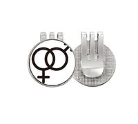 no/no Gender Difference Equality Between Men Women Rainbow Golf Ball Marker Hat Cap Clip Enamel Magnetic