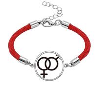 no/no Gender Difference Equality Between Men Women Rainbow Lucky Red String Bracelet Rope Bracelet Handmade