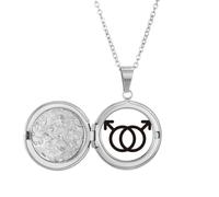 no/no Gender Difference Identifying Male-Male Equality Locket Necklace Hold Picture Jewelry Birthday Gift