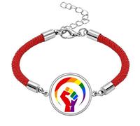 no/no Gender Differences Around Rainbow Equality Lucky Red String Bracelet Rope Bracelet Handmade