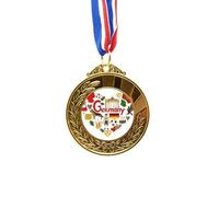 no/no Germany Love Heart Landscap National Flag Gold Award Winner Medal First Place Ribbon