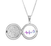 no/no Gesture Line Gradual Encouragement Locket Necklace Hold Picture Jewelry Birthday Gift
