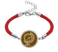 no/no Globe World Teach Aid School Course Lucky Red String Bracelet Rope Bracelet Handmade