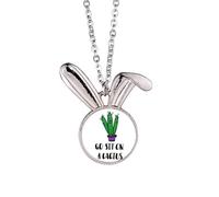 no/no Go Sit On A Cactus Art Deco Fashion Rabbit Necklace Pendant Bunny Animal Jewelry Gift