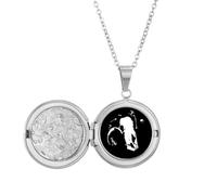 no/no Goat l Dead Hunts Art Deco Fashion Locket Necklace Hold Picture Jewelry Birthday Gift