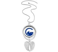 no/no Goats Watch Grassland Art Deco Fashion Pendant Angel Wings Rotating Necklace Jewelry