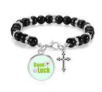 no/no Good Luck Lovely Text Multicolor Beaded Bracelet Boho Jewelry for Men Women