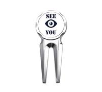 no/no Goodbye See Eyes Gaze Art Deco Fashion Golf Divot Tool Golf Ball Marker Repair Tool