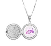 no/no Grape Fruit Pulp Purple Art Deco Fashion Locket Necklace Hold Picture Jewelry Birthday Gift
