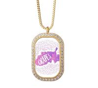 no/no Grape Fruit Pulp Purple Art Deco Fashion Necklace Pendant Diamond Crystal Golden Jewelry