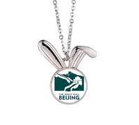 no/no Great Wall Urban Tourism Beijing China Rabbit Necklace Pendant Bunny Animal Jewelry Gift
