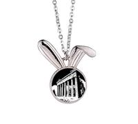 no/no Greek Acropolis Athens Ancient Rabbit Necklace Pendant Bunny Animal Jewelry Gift