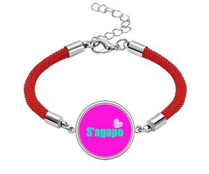 no/no Greek I Love You Language Affection Dialect Lucky Red String Bracelet Rope Bracelet Handmade