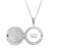 no/no Greek Republic Indicate Represent Text Locket Necklace Hold Picture Jewelry Birthday Gift