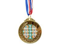 no/no Green Pattern Mexico Totems Ancient Civilization Gold Award Winner Medal First Place Ribbon